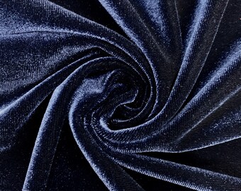 Soft Velvet fabric with modest brick pattern Dark blue color