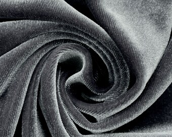 Grey Velvet Fabric Etsy