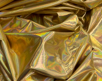 Finley GOLD IRIDESCENT 4-way stretch metallic foliestof op maat gesneden - 10013