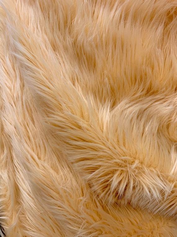 Sasha BEIGE 2 Inch Long Pile Soft Luxury Faux Fur Fabric Fursuit Cosplay Costume Photo Prop Trim Throw Pillow Crafts