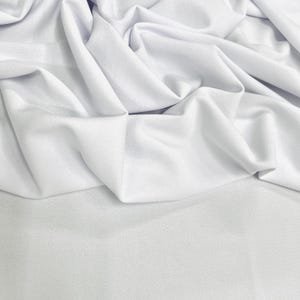Chey WHITE Stretch Crepe Scuba Techno Knit Polyester Spandex Fabric for Bows, Top Knots, Head Wraps, Clothes, Costumes, Crafts