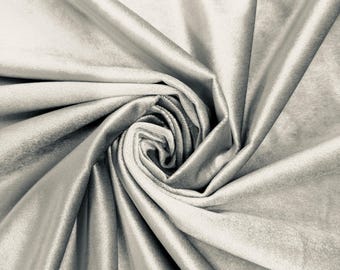 Contessa SILVER Plush Non-Stretch Velvet Fabric for Apparel, Costumes, Curtains, Chair/Throw Pillow Cover, Crafts