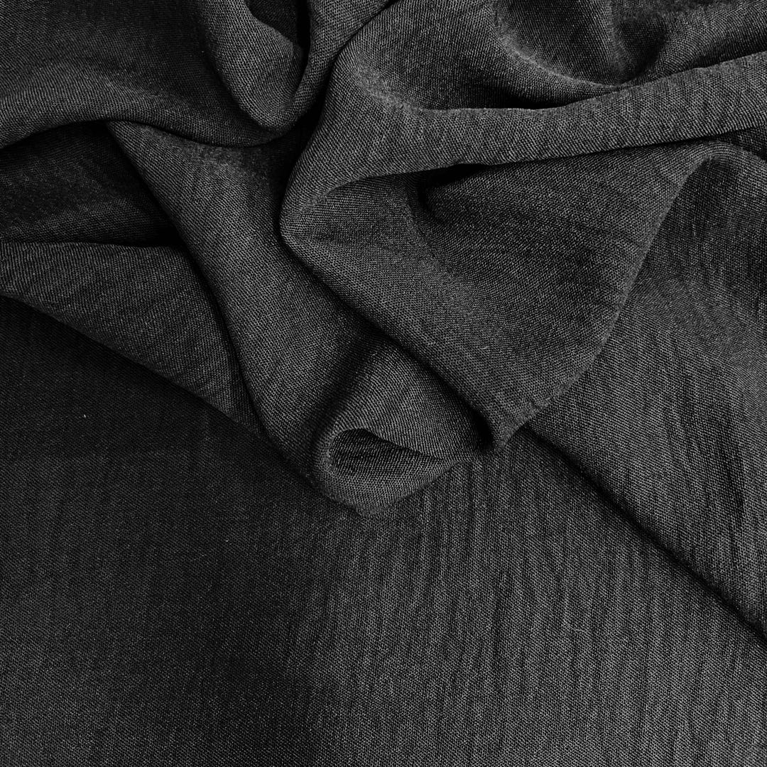 Flowing Polyester Sophia BLACK Air Flow Polyester Fabric for Dresses, Tops, Bottoms ...