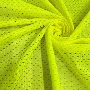 Sawyer NEON GELB Polyester Fußball Sport Mesh Strickstoff Meterware - 10047