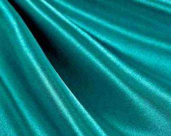 Eliza TEAL GREEN Shiny Heavy Bridal Wedding Satin Fabric by the Yard - 10009