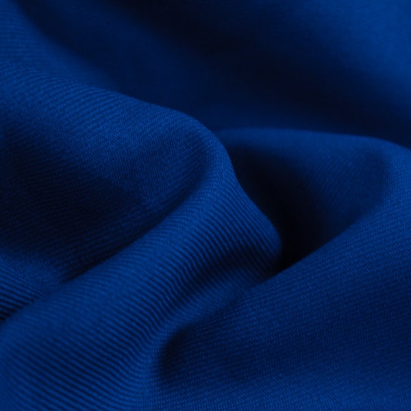 Delaney ROYAL BLUE Polyester Gabardine Fabric by the Yard for Suits, Overcoats, Trousers/Slacks, Uniforms - 10056