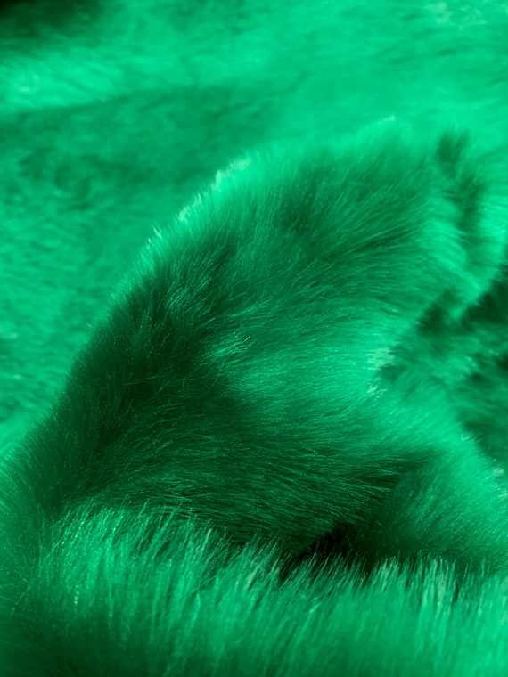 Zahra EMERALD GREEN 0.75 Inch Short Pile Soft Faux Fur Fabric for