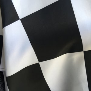 Elliana BLACK & WHITE 5.5&quot; Checkered Pattern Polyester Heavy Matte Satin Fabric by the Yard - 10088