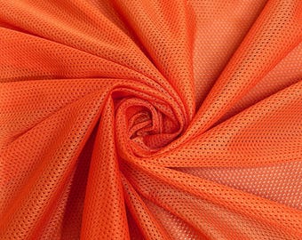 Brylee ORANGE Polyester Micro Mesh Jersey Sports Mesh Knit Fabric by the Yard