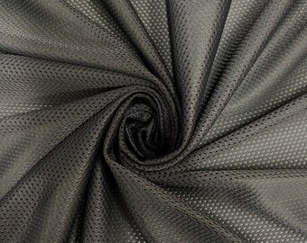 Brylee DONKERGRIJZE polyester micro-mesh jersey sport mesh gebreide stof op maat gesneden