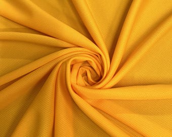 Mikaela YELLOW ORANGE Polyester Dimple Sports Mesh Knit Fabric by the Yard