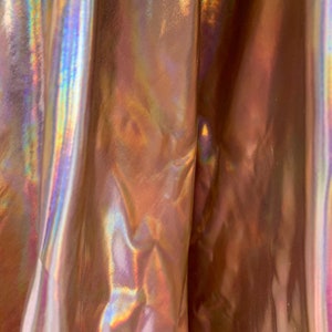 Finley ROSE GOLD IRIDESCENT 4-Way Stretch Metallic Foil Fabric by the Yard - 10013
