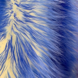 Bristol ROYAL BLUE Tip Candy Shag Long Pile Soft Faux Fur Fabric for Fursuit, Cosplay Costume, Photo Prop, Trim, Throw Pillow, Crafts
