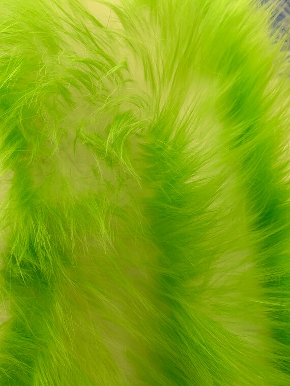 Trim Throw Pillow Crafts Photo Prop Bristol LIME GREEN Tip Candy Shag Long Pile Soft Faux Fur Fabric for Fursuit Cosplay Costume