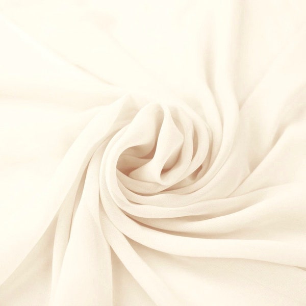 Danielle IVORY-B Polyester Hi-Multi Chiffon Fabric by the Yard - 10075