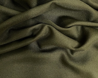 Delaney DARK OLIVE GREEN Polyester Gabardine Fabric for Skirts, Suits, Overcoats, Trousers/Slacks, Uniforms, Lining, etc.