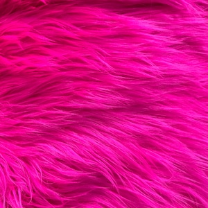 Eden HOT PINK Shaggy Long Pile Soft Faux Fur Fabric for Fursuit, Cosplay Costume, Photo Prop, Trim, Throw Pillow, Crafts