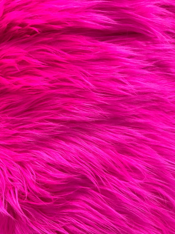 Hot Pink Luxury Long Pile Shaggy Faux Fur Fabric