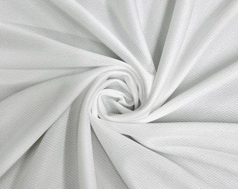 Mikaela WHITE Polyester Dimple Sports Mesh Knit Fabric by the Yard
