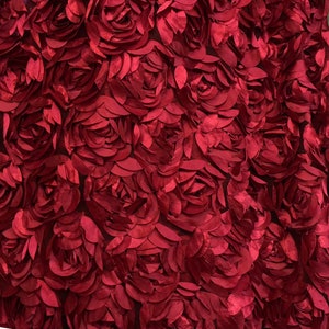 Embossed Rose Lace Fabric by Yard 3D Flower Fabric Lace for Party Dress  Train 51 Inches Width 