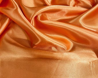 Mara ORANGE Polyester Charmeuse Satin Stoff in großen Mengen für Brautkleider, Abendkleider, Bekleidung, Futterstoffe, Partydekorationen, Kostüme, Bastelarbeiten