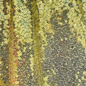 Leila SHINY YELLOW Sequins on Mesh Fabric by the Yard - 10050