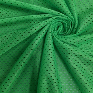 Sawyer KELLY GREEN Polyester Fußball Sport Mesh Strickstoff Meterware