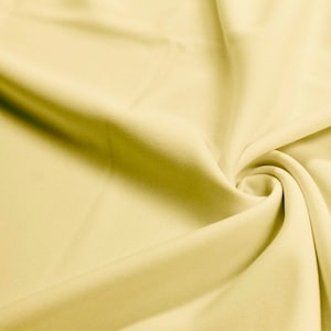 Evie PALE YELLOW Polyester (Not Neoprene) Scuba Double Knit Fabric by the Yard - 10021