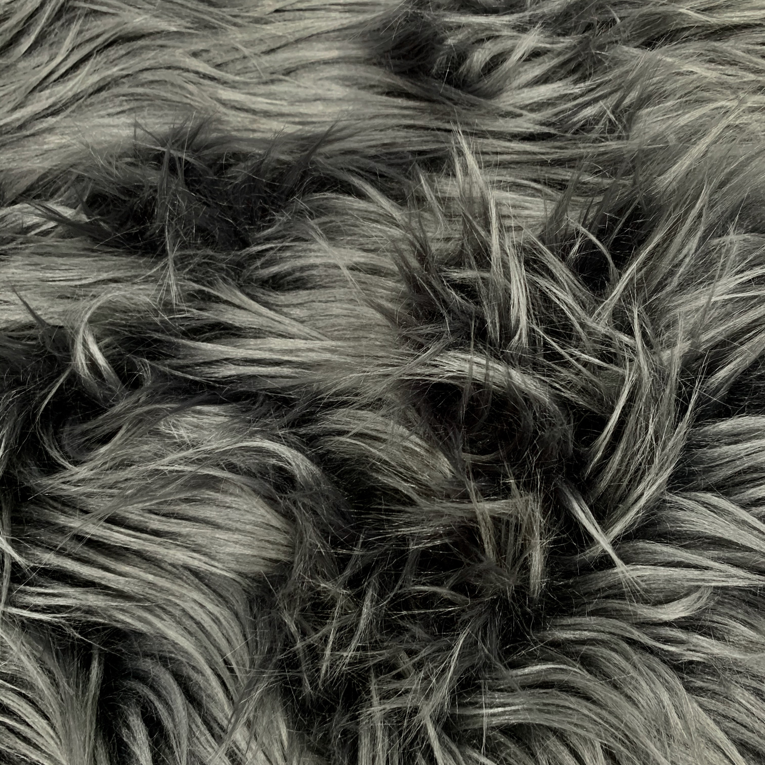Eden DARK GREY Shaggy Long Pile Soft Faux Fur Fabric for