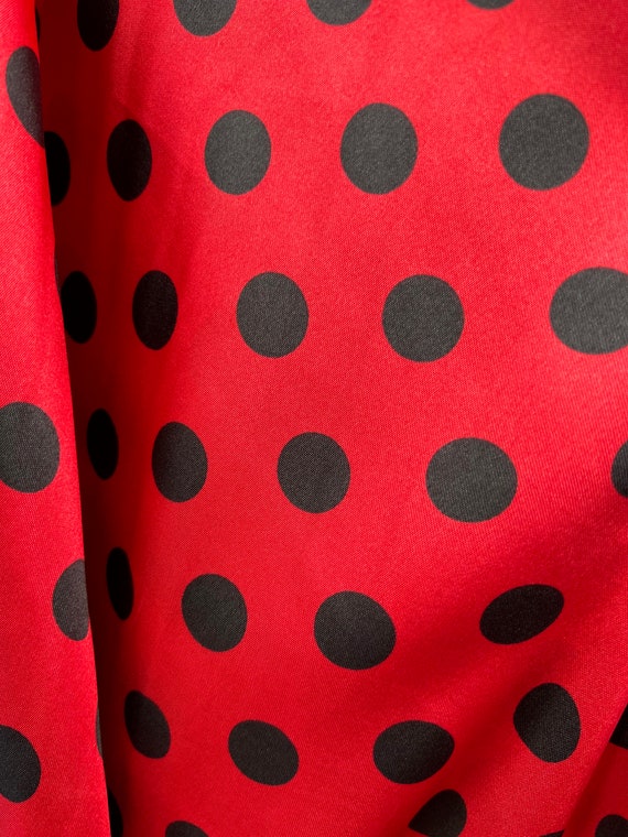 Shelby 0.75 BLACK Polka Dots on RED Polyester Light | Etsy