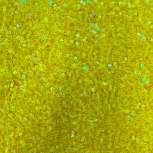 Stephanie YELLOW Sequins on YELLOW Stretch Velvet Fabric by the Yard for Gowns, Dresses, Tops, Skirts, Costumes, Crafts - 10185