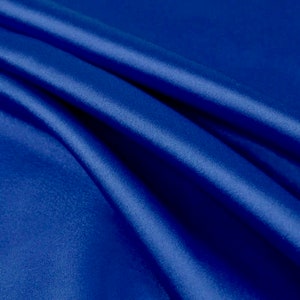 Payton ROYAL BLUE Faux Silk Minimal Stretch Charmeuse Satin Fabric by the Yard - 10017