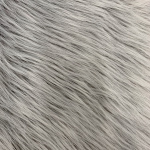 Eden LIGHT GREY Shaggy Long Pile Soft Faux Fur Fabric for Fursuit, Cosplay Costume, Photo Prop, Trim, Throw Pillow, Crafts