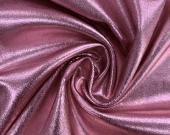 Finley DUSTY PINK 4-Way Stretch Metallic Foil Fabric by the Yard - 10013