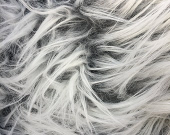 Bethany CHARCOAL Frost Mongolian Long Pile Soft Faux Fur Fabric for Fursuit, Cosplay Costume, Photo Prop, Trim, Crafts