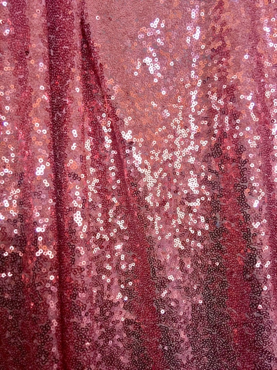 Leila DUSTY PINK Sequins on Mesh Fabric by the Yard 10050 | Etsy