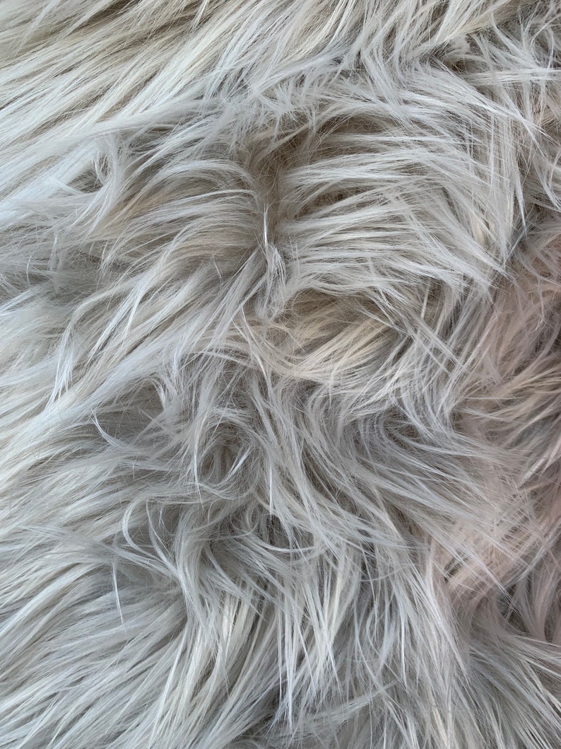 Eden LIGHT GREY Shaggy Long Pile Soft Faux Fur Fabric for | Etsy