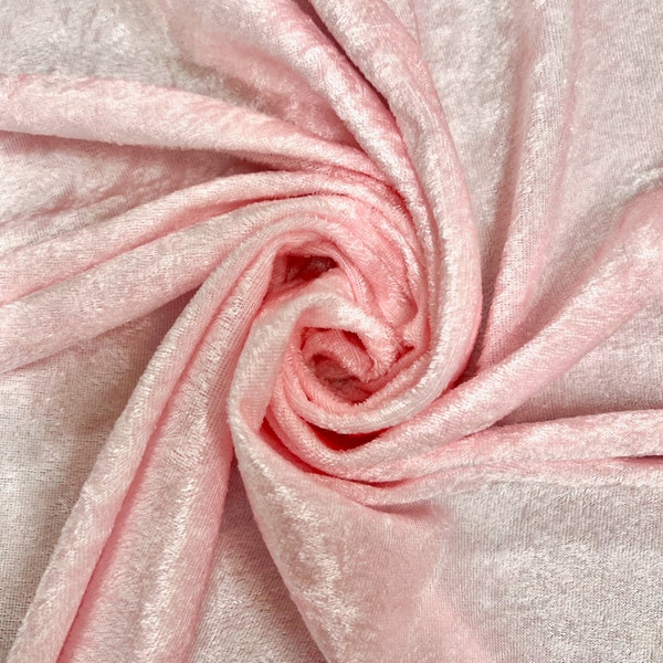 Mya LIGHT PINK Non-Wrinkle Mechanical Stretch Polyester Panne Velvet Fabric by the Yard - 10015
