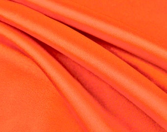 Payton BRIGHT ORANGE Faux Silk Minimal Stretch Charmeuse Satin Fabric by the Yard - 10017