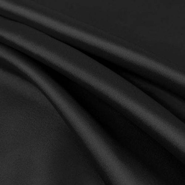 Payton BLACK Faux Silk Minimal Stretch Charmeuse Satin Fabric by the Yard - 10017