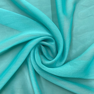 Jolene AQUA Polyester Zweifarbiger Chiffon Stoff Meterware - 10135