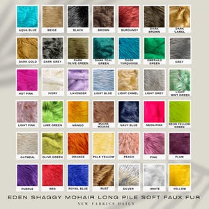 Eden Shaggy Mohair Long Pile Soft Faux Fur Fabric for Fursuit, Cosplay Costume, Photo Prop, Trim, Throw Pillow, Crafts - NewFabricsDaily