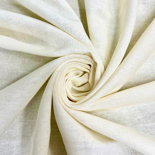 Karla IVORY Soft Hand Feel Linen Rayon Fabric by the Yard for Clothes, Costumes, Crafts, etc - 10194