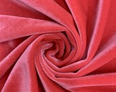 Princess DARK CORAL Polyester Spandex Stretch Velvet Fabric by the Yard for Ribbons, Headwraps, Clothes, Costumes, Crafts - NewFabricsDaily