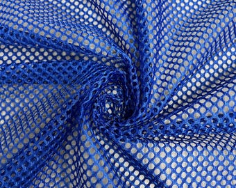 Tissu tricoté en polyester bleu royal Mallory King Mesh Knit au mètre - 10111