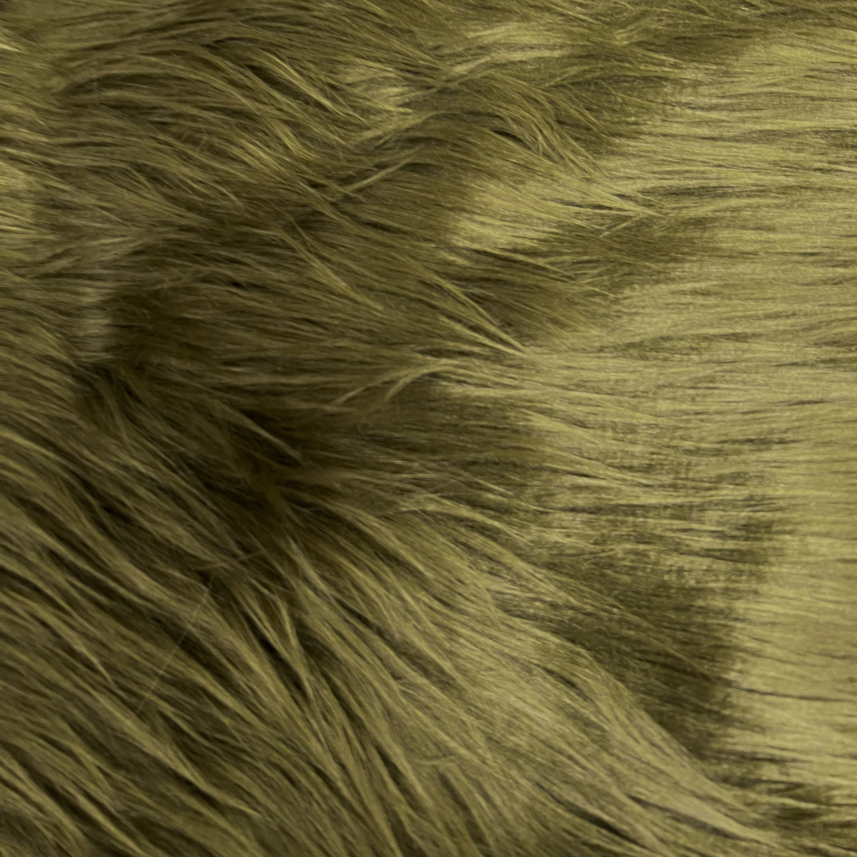 Eden DARK OLIVE GREEN Shaggy Long Pile Soft Faux Fur Fabric for