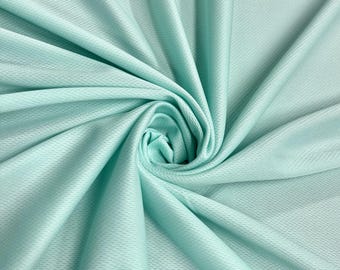 Mikaela ICY MINT Polyester Dimple Sports Mesh Knit Fabric by the Yard