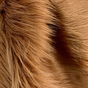 Eden RUST Shaggy Long Pile Soft Faux Fur Fabric for Fursuit, Cosplay Costume, Photo Prop, Trim, Throw Pillow, Crafts