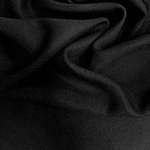 Delaney BLACK Polyester Gabardine Fabric for Skirts, Suits, Overcoats, Trousers/Slacks, Uniforms, Lining, etc.