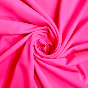 Giselle NEON PINK Nylon Spandex Stretch Matte Tricot Medium Weight Fabric for Apparel, Swimwear, Activewear, Sportswear, Costumes, Crafts